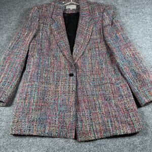 Vintage Emil Rutenberg Multicolored Women's Blazer - Size Medium - Made in USA